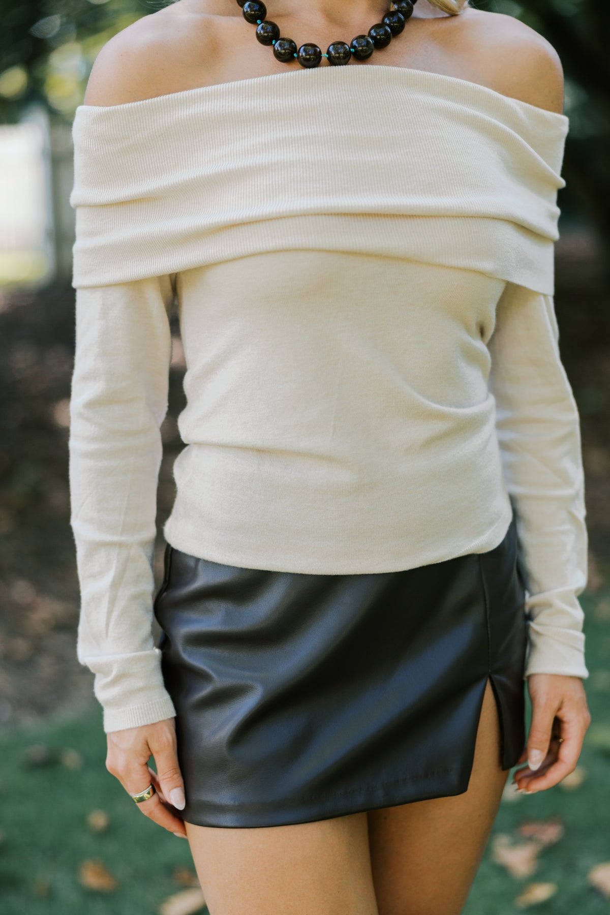 Fold Over Long Sleeve Top