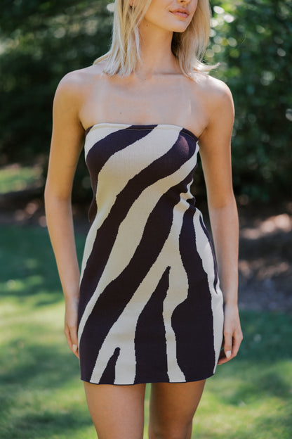 Talia Abstract Animal Print Mini Dress