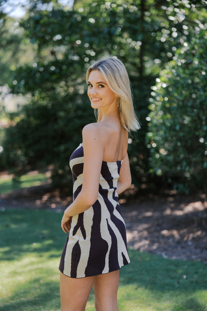 Talia Abstract Animal Print Mini Dress