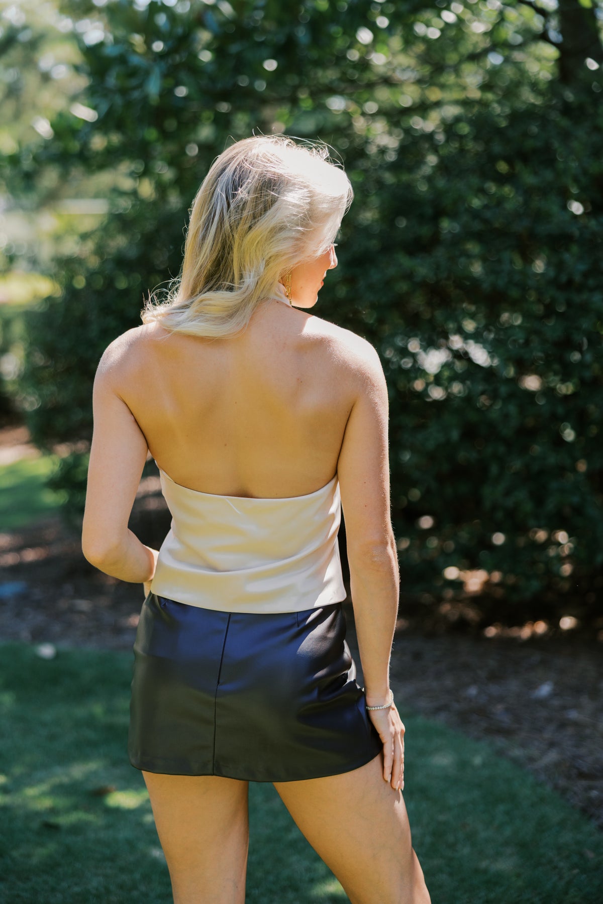 Simply Satin Cowl Halter Top