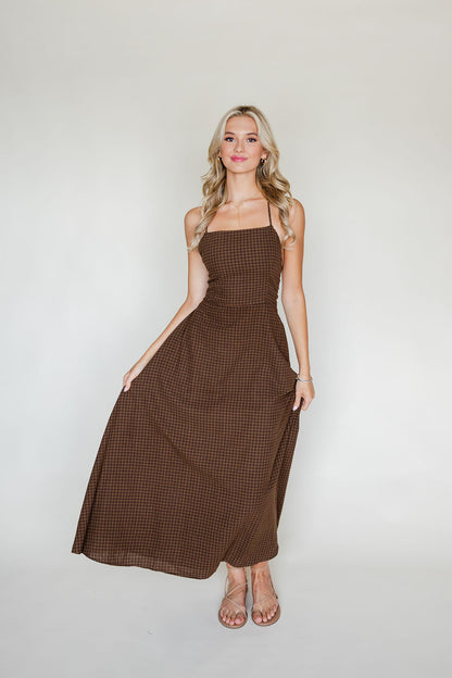 Gingham Tie Back Dress
