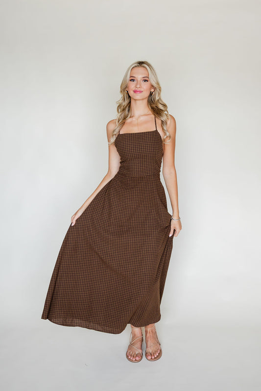 Gingham Tie Back Dress