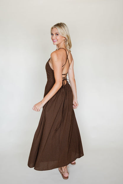 Gingham Tie Back Dress