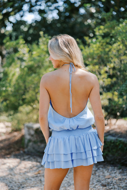Tiered Ruffle Halter Romper