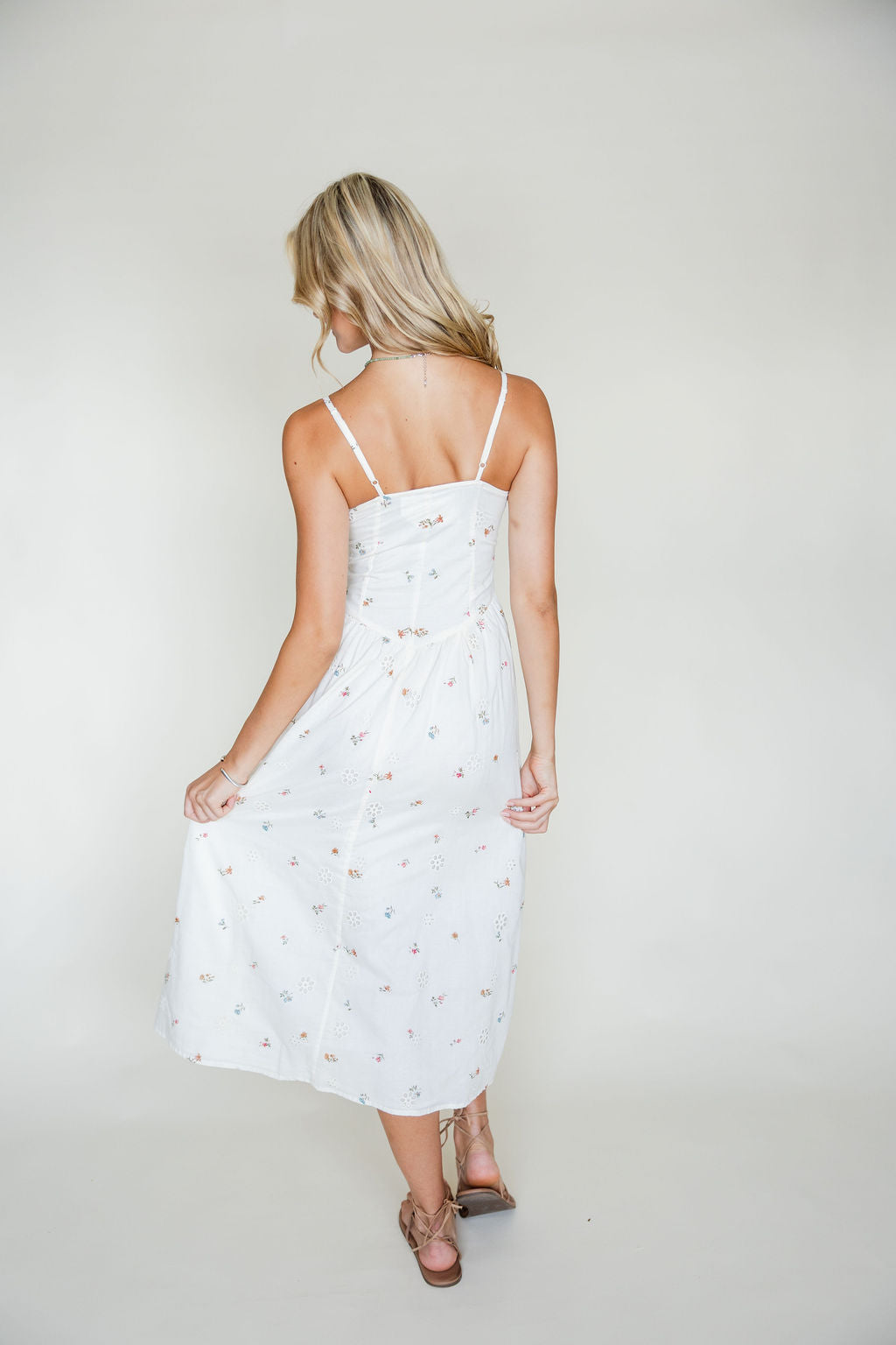 Smocked Detail Midi Dress
