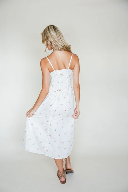Smocked Detail Midi Dress
