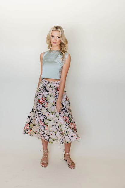 High Neck Lace Trim Top