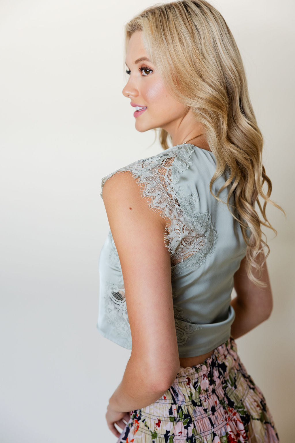 Smocked Waist Floral Skirt