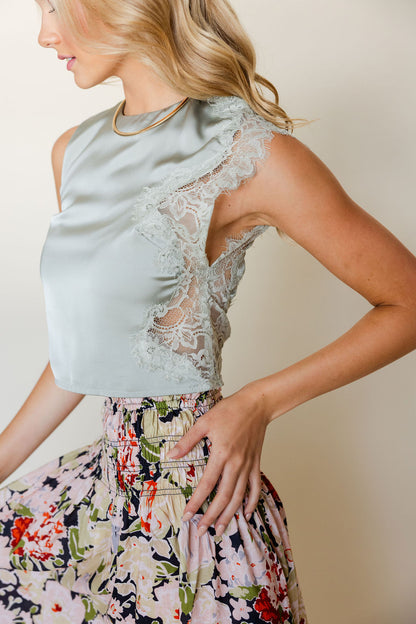 Smocked Waist Floral Skirt