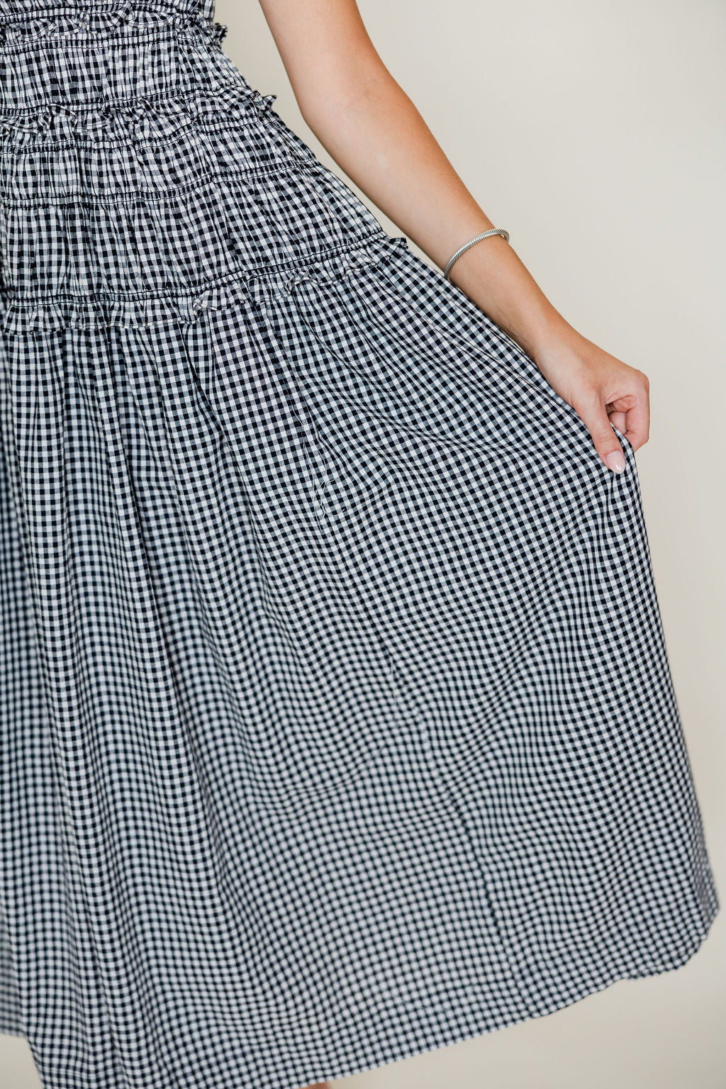 Smocked Gingham Maxi Dress