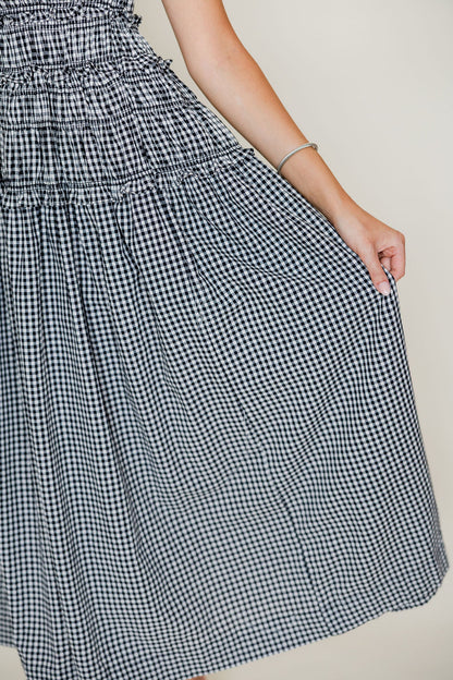 Smocked Gingham Maxi Dress