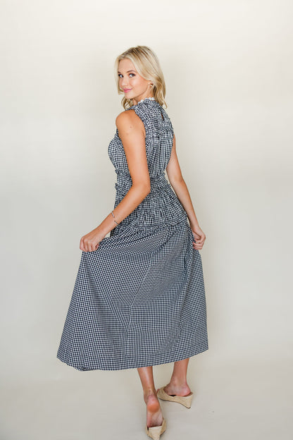 Smocked Gingham Maxi Dress