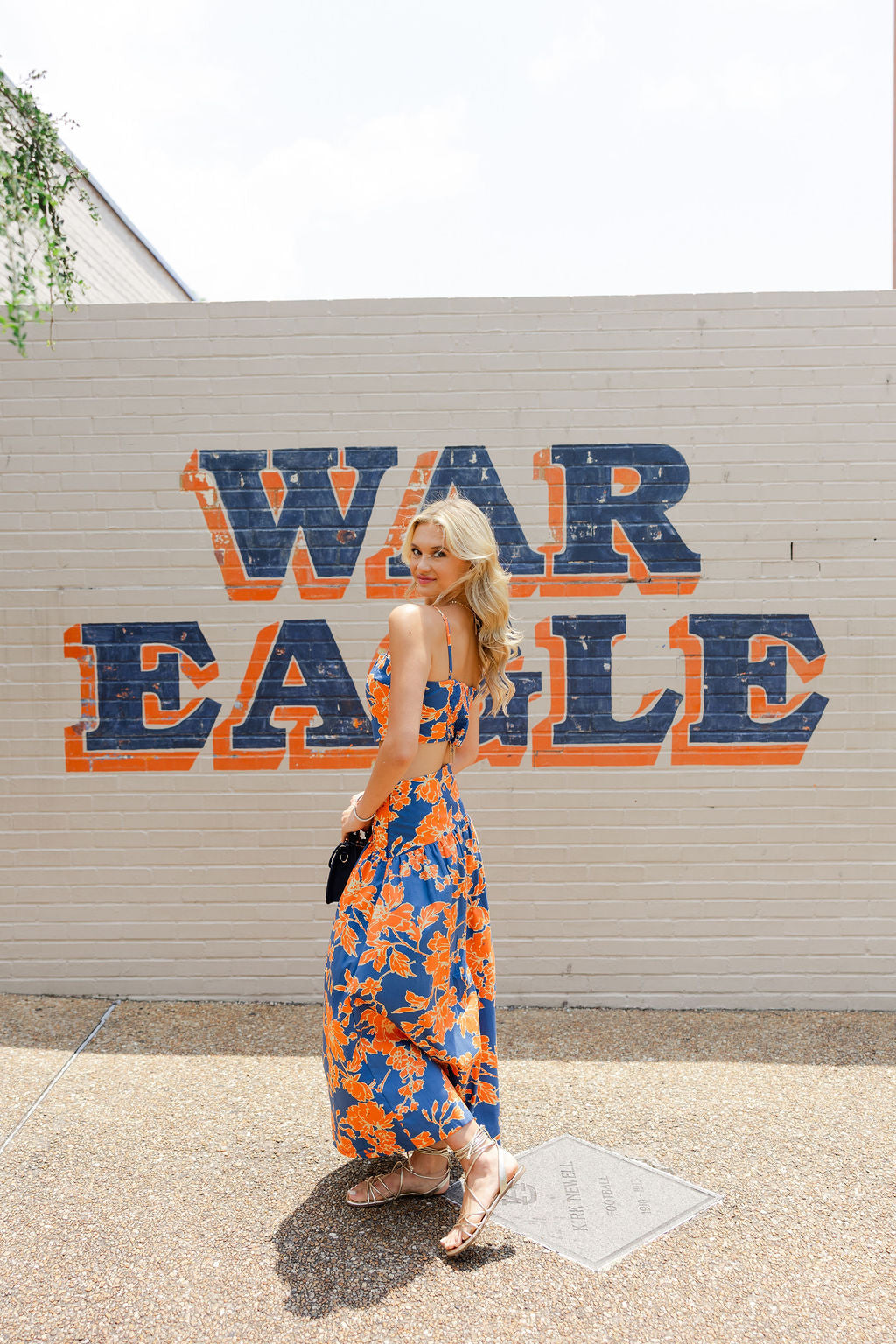 Contrast Floral Crop Top & Skirt Set