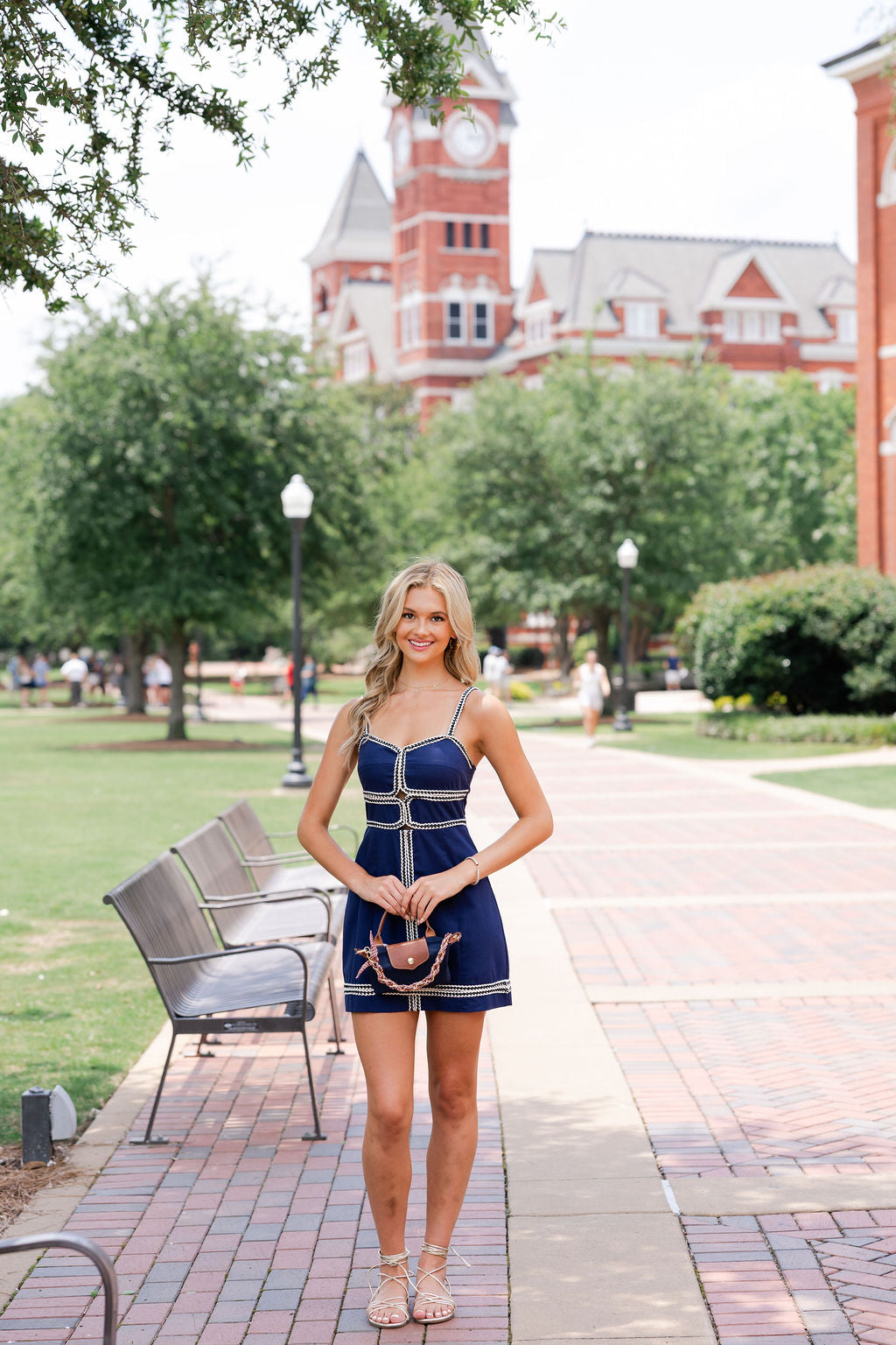 Contrast Braided Trim Mini Dress