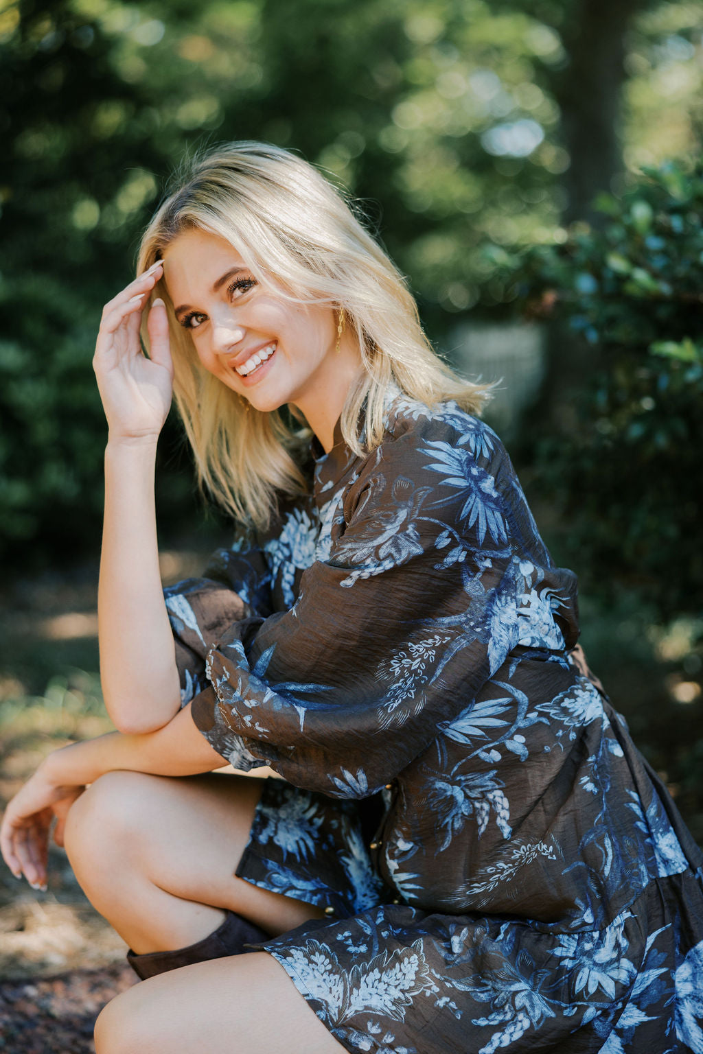 Quarter Sleeve Dress with Waist Tie