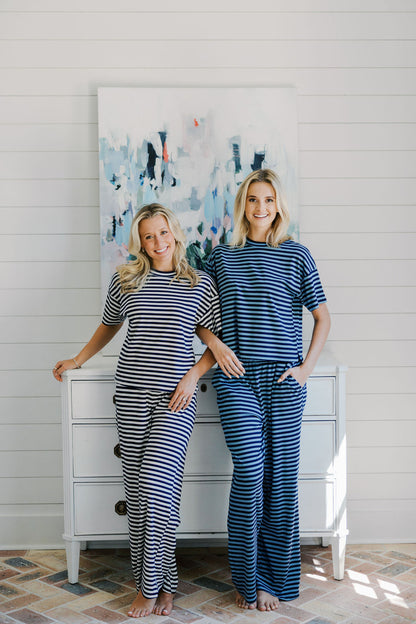 Soft Contrast Stripe Pants