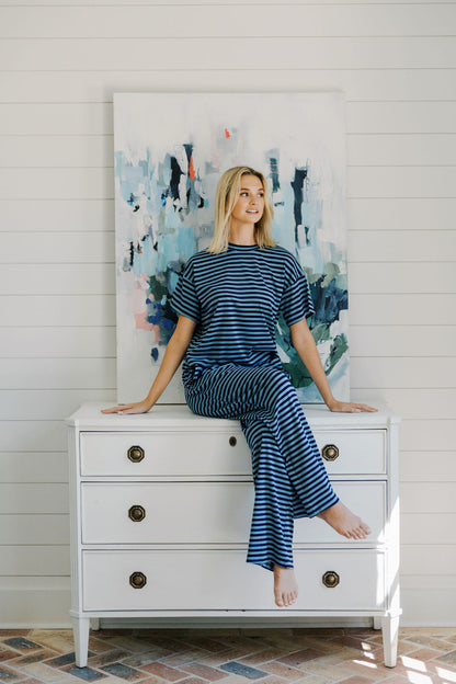 Soft Contrast Stripe Top