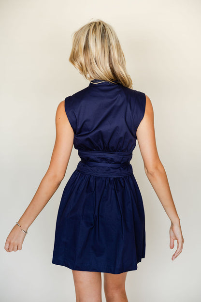 Adjustable Cinched Waist Mini Dress