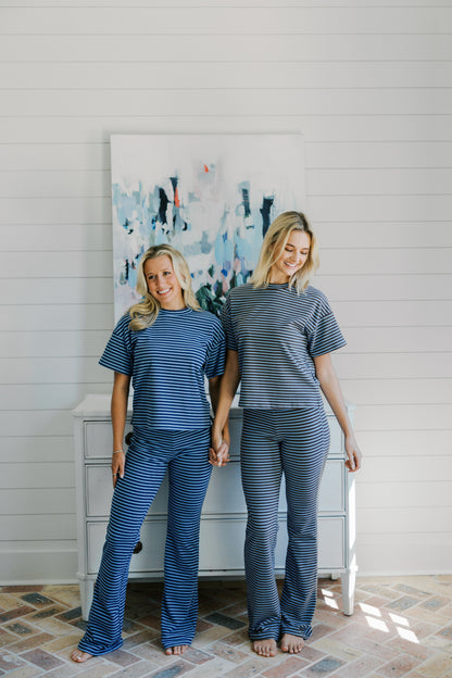 Navy Maggie Striped Pants