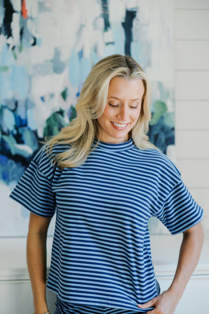 Navy Maggie Striped Pants