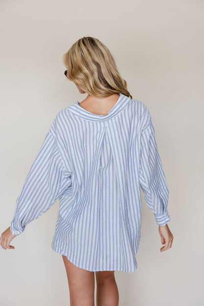 Striped Button Down & Shorts Set