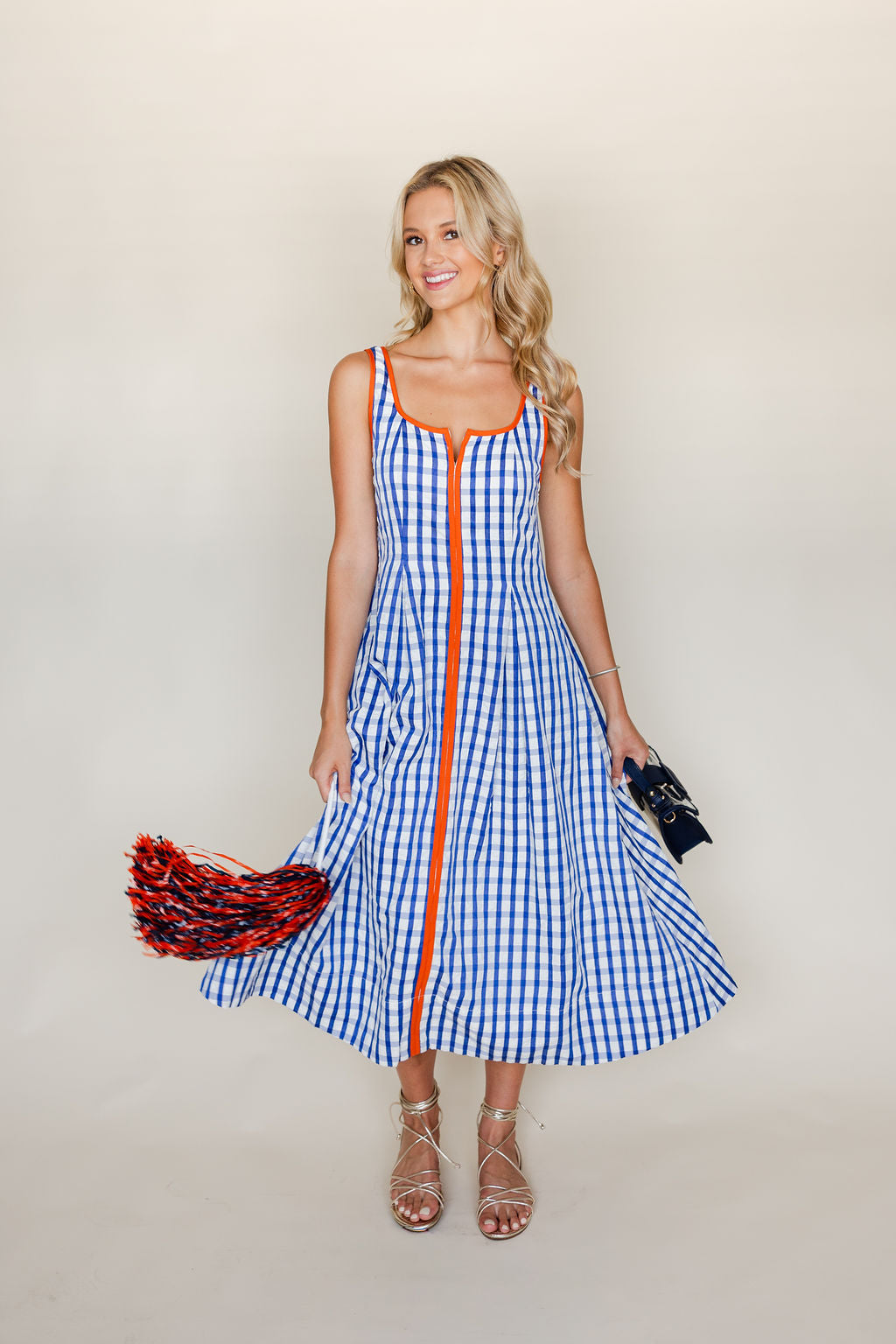 Thin Strap Gingham Dress