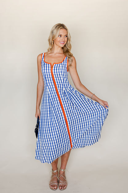 Thin Strap Gingham Dress