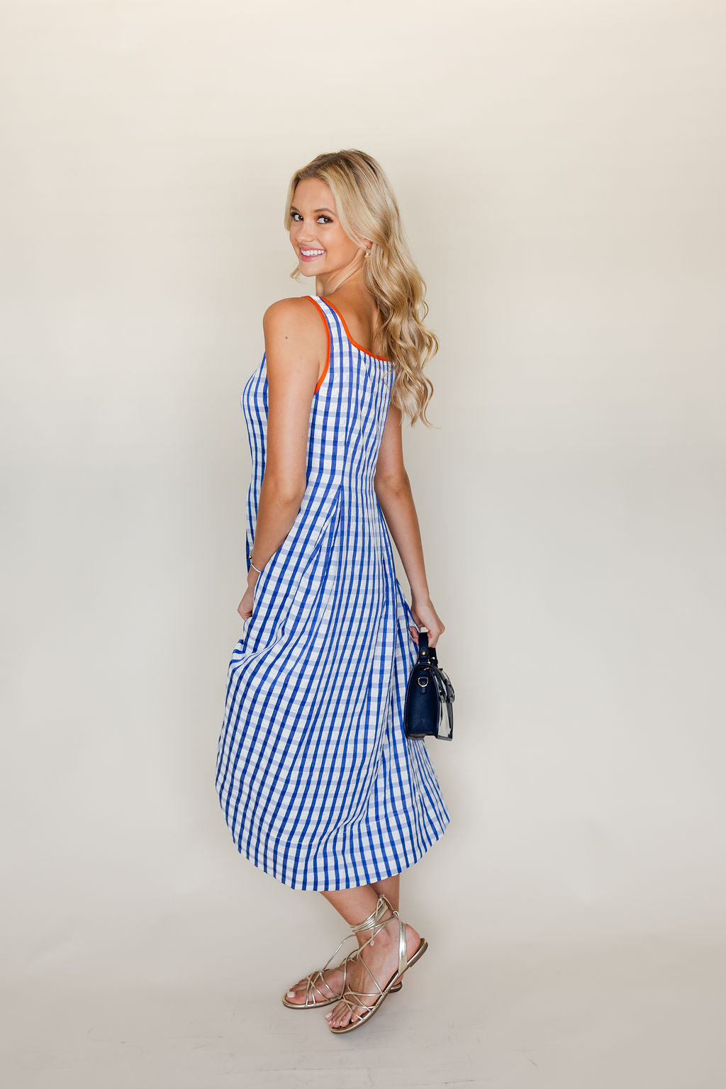 Thin Strap Gingham Dress
