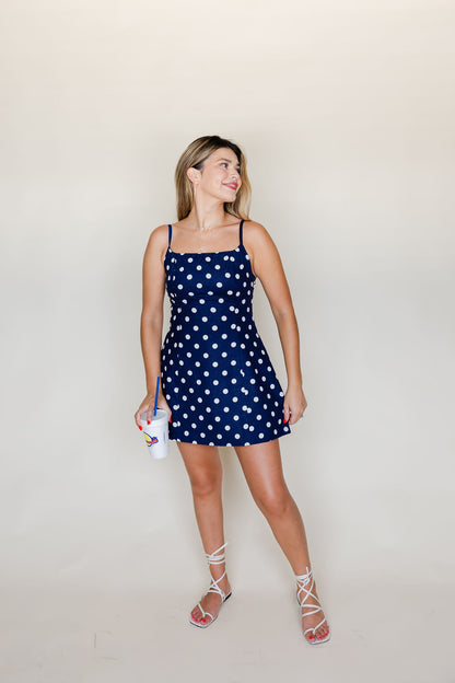 Spaghetti Strap Polka Dot Mini Dress