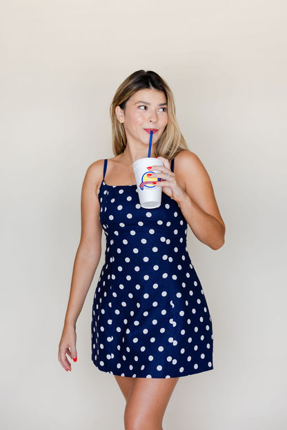 Spaghetti Strap Polka Dot Mini Dress