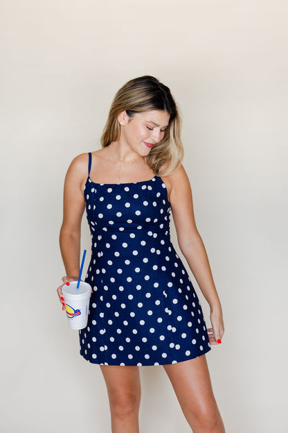 Spaghetti Strap Polka Dot Mini Dress