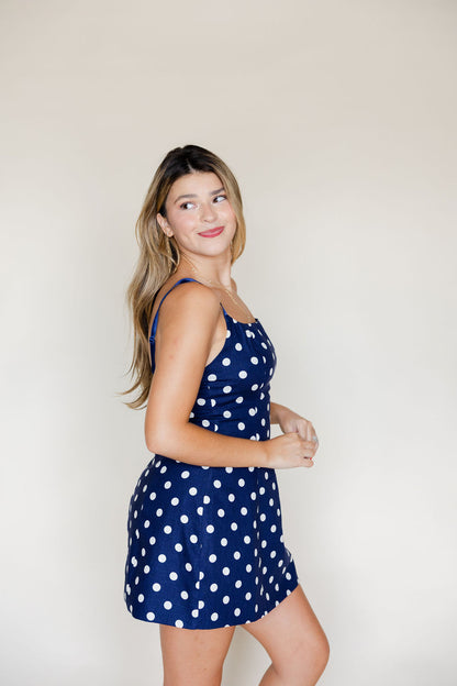 Spaghetti Strap Polka Dot Mini Dress