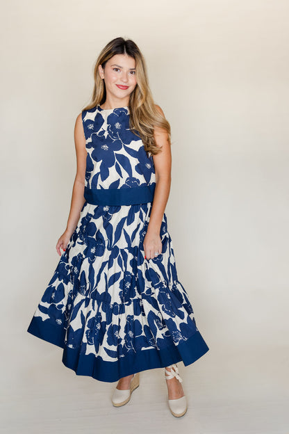 Floral Tiered Midi Skirt