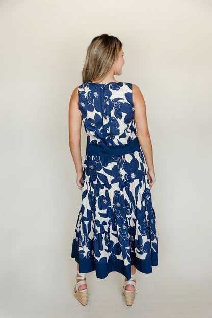 Floral Tiered Midi Skirt