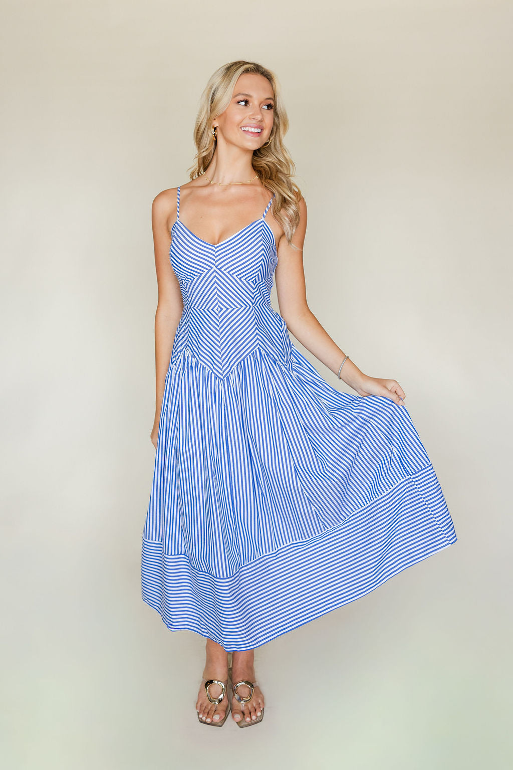 Striped Spaghetti Strap Dress