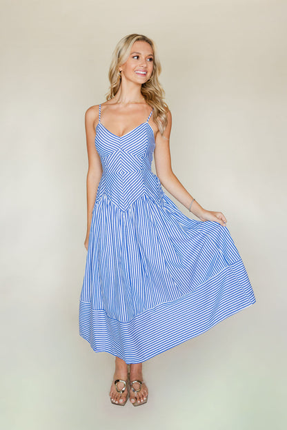 Striped Spaghetti Strap Dress