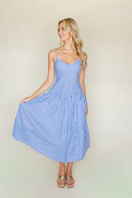 Striped Spaghetti Strap Dress