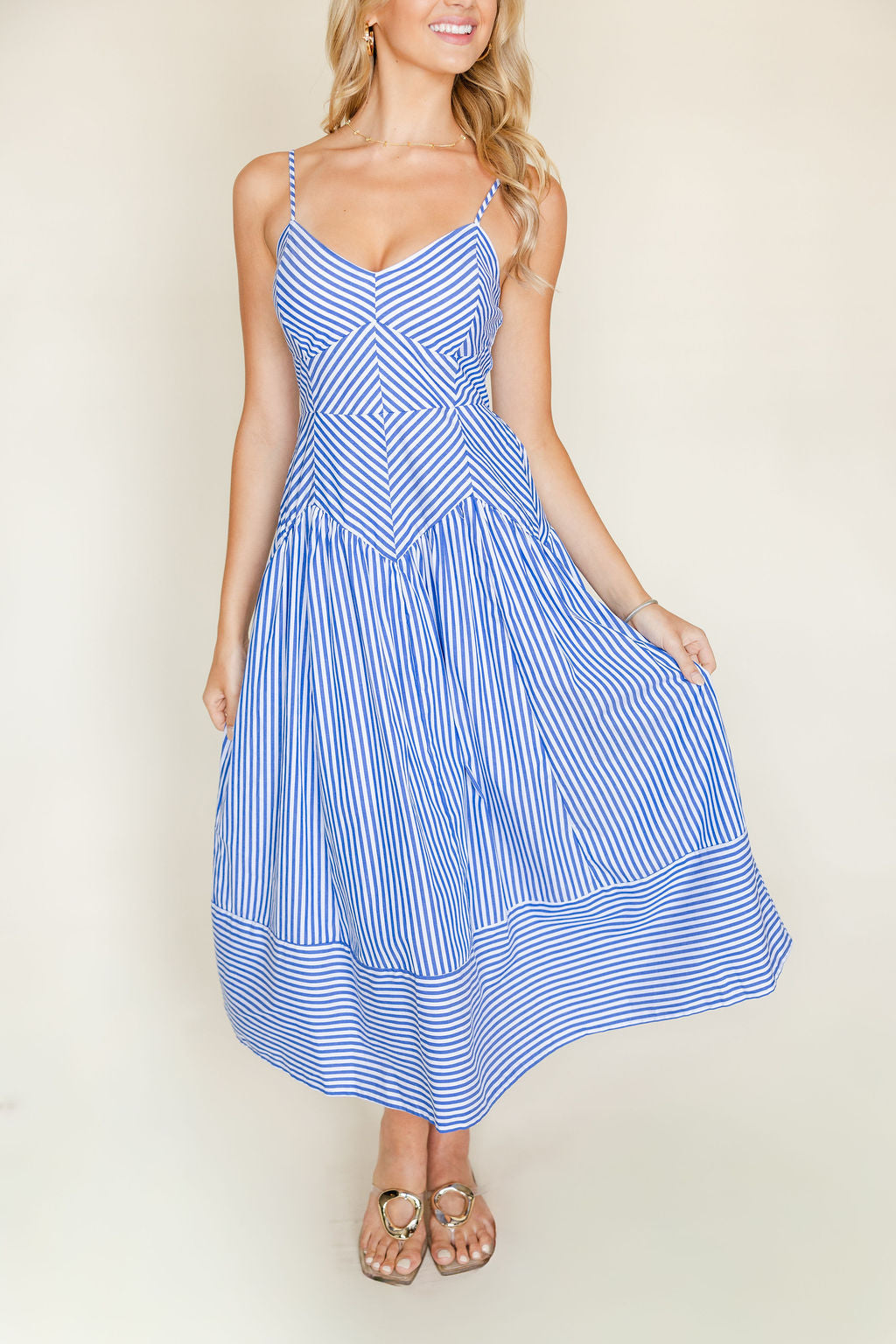 Striped Spaghetti Strap Dress