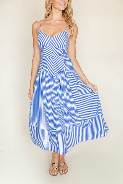 Striped Spaghetti Strap Dress
