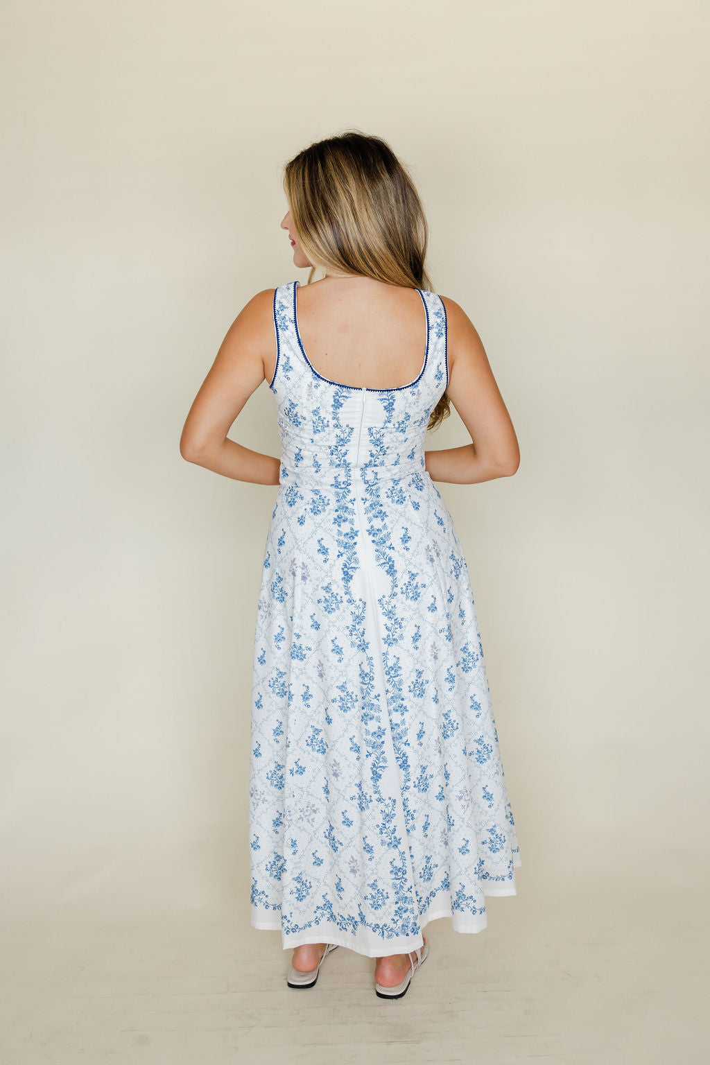 Floral Button Front Midi Dress