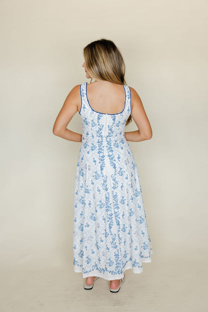 Floral Button Front Midi Dress