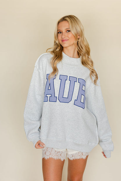 Auburn Embroidered Mock Neck Sweatshirt
