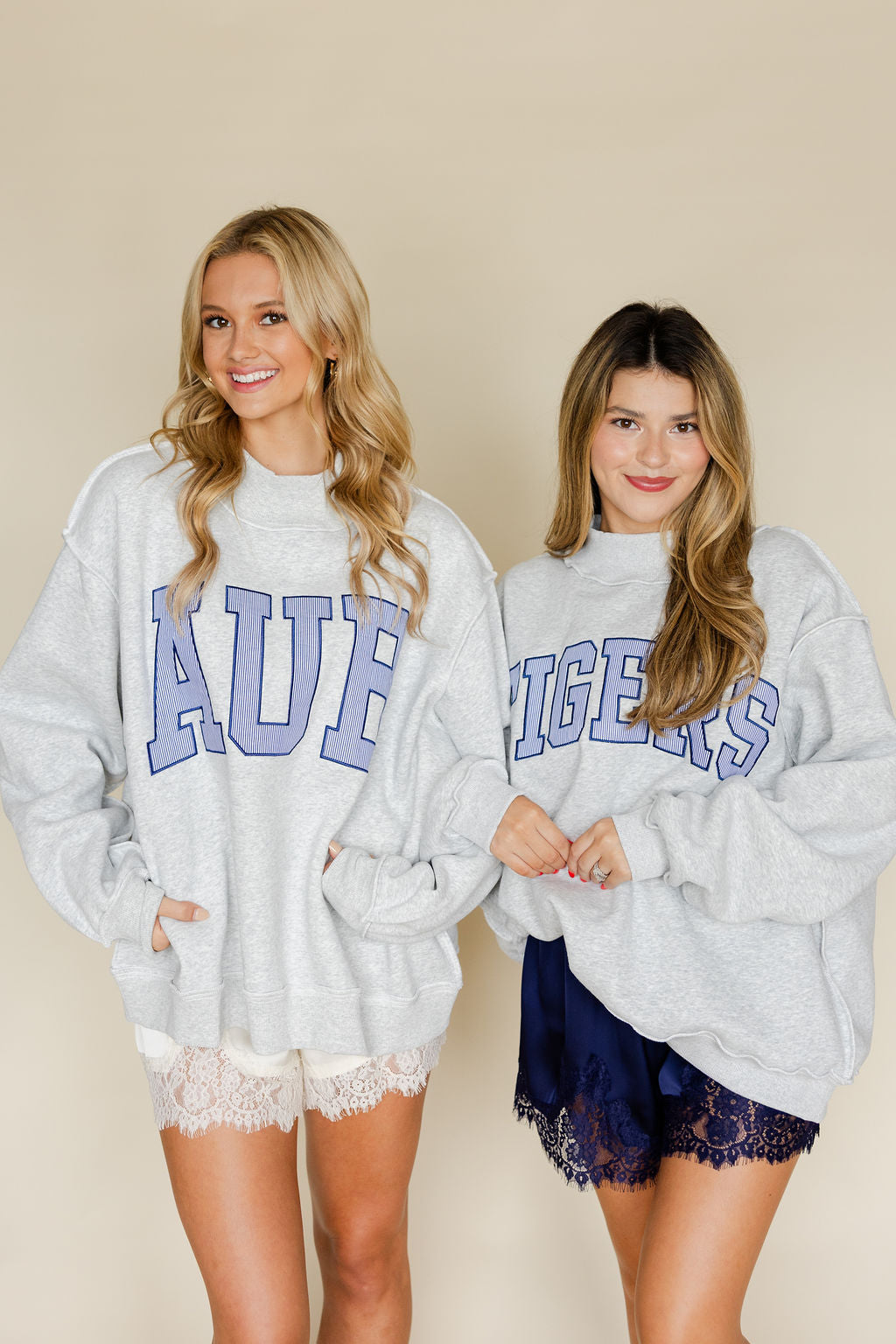 Auburn Embroidered Mock Neck Sweatshirt
