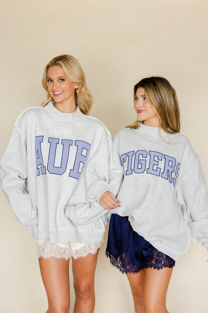 Auburn Embroidered Mock Neck Sweatshirt