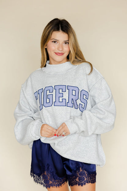 Auburn Embroidered Mock Neck Sweatshirt