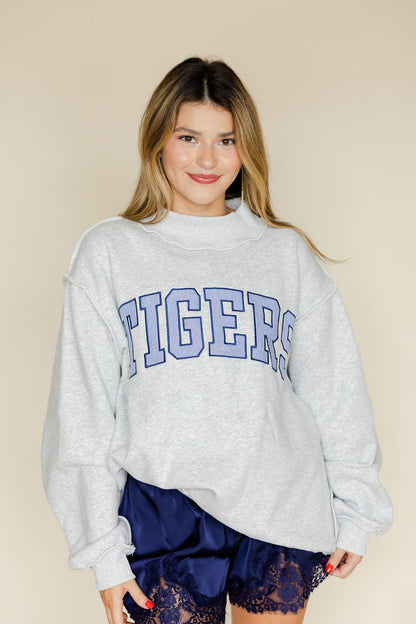 Auburn Embroidered Mock Neck Sweatshirt
