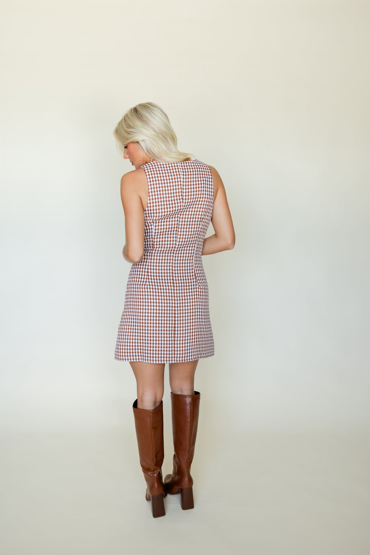 Gingham Button Front Dress