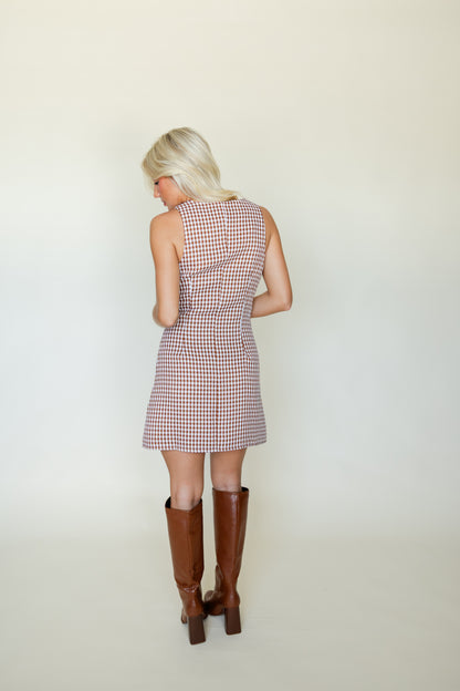 Gingham Button Front Dress