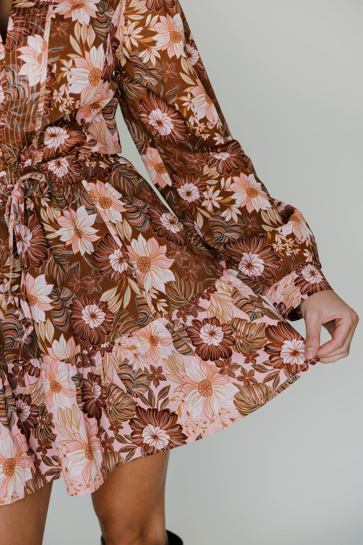 Floral Long Sleeve Mini Dress