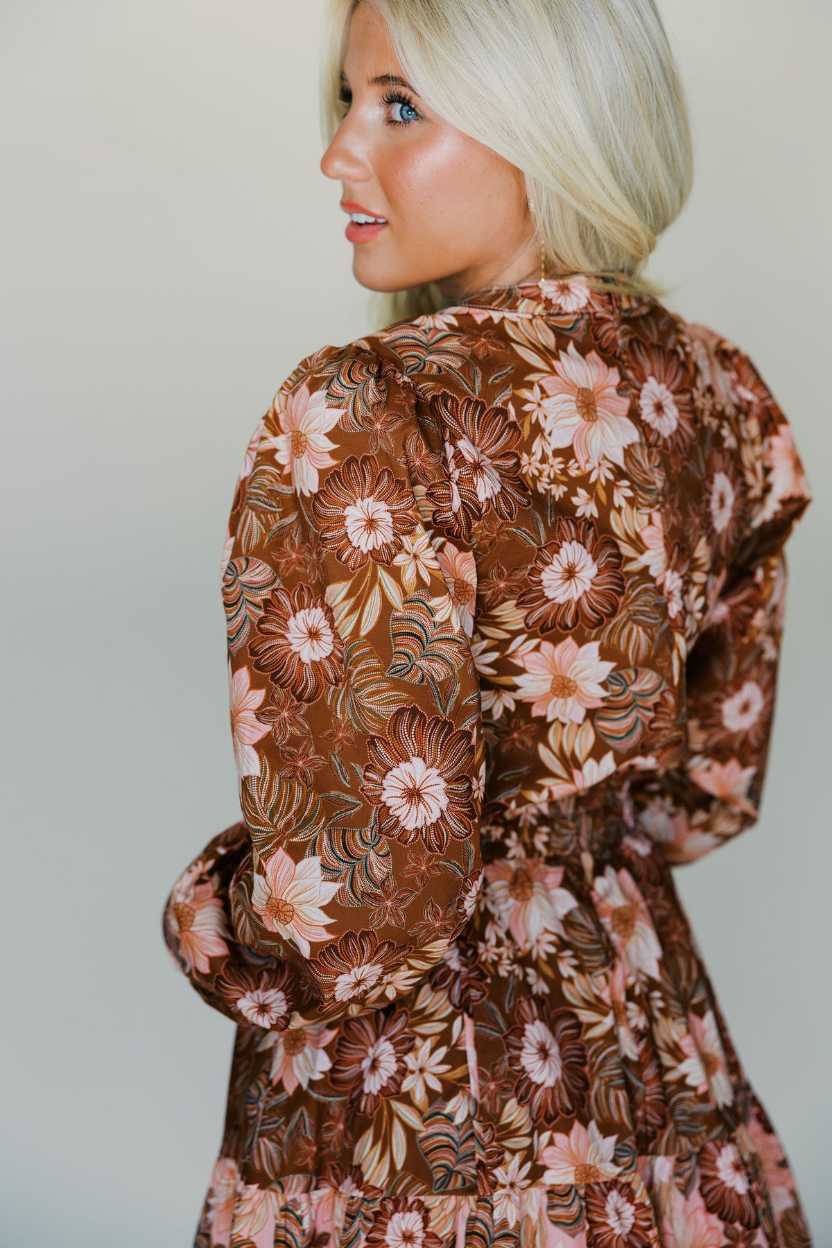 Floral Long Sleeve Mini Dress